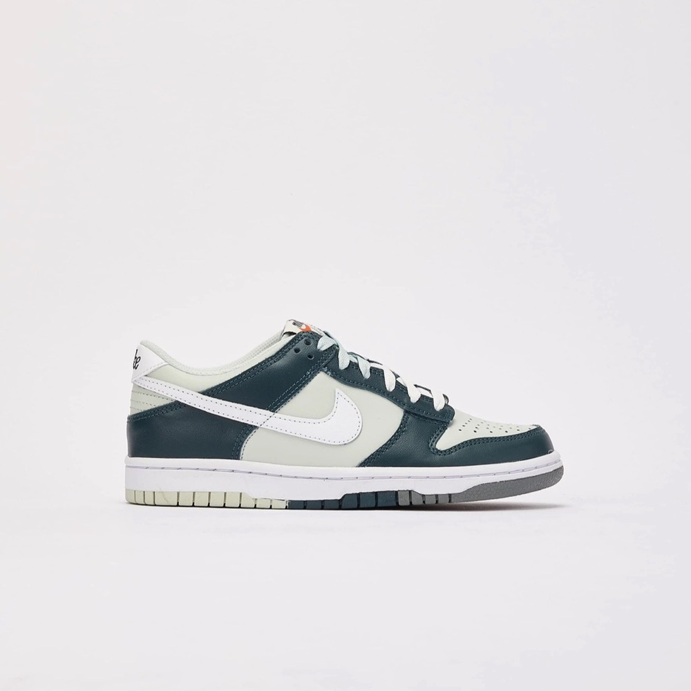 Nike Dunk Low GS in Dark Green and White